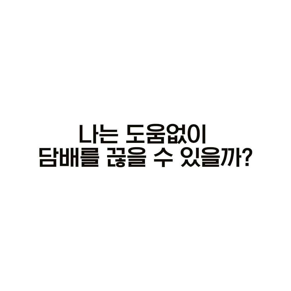 나는 도움없이 담배를 끊을 수 있을까?